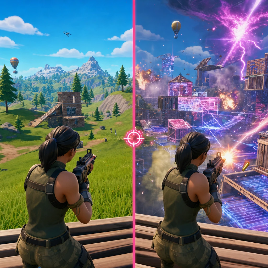 Clean visibility comes from reducing distracting visual effects. Fortnite graphics settings visibility example with shadows motion blur and effects disabled