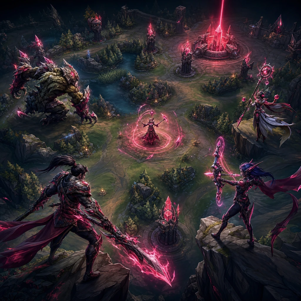 Choose your role by pace, range, responsibility, and preferred teamwork. League of Legends Beginner Guide role chart comparing top, jungle, mid, ADC, and support playstyles