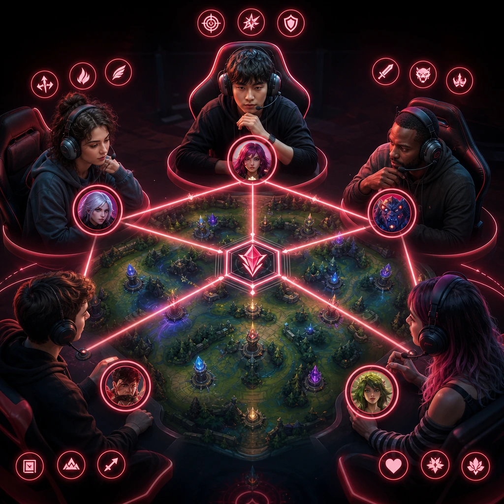 COYA connects players who share compatible experience, goals, and gaming energy. League of Legends Beginner Guide showing COYA matching compatible teammates by rank, age, platform, and playstyle