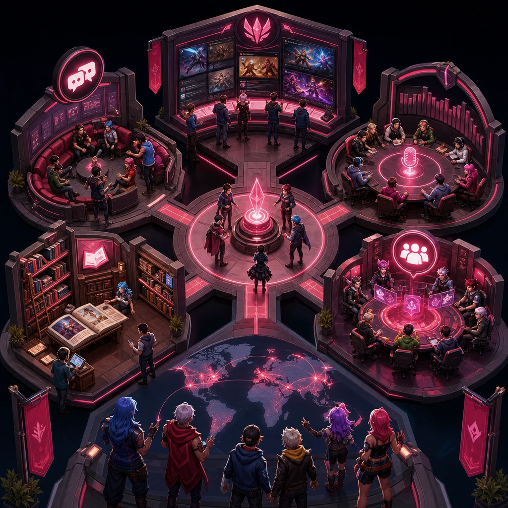 Choose spaces around your goals, region, availability, and preferred way to connect. League of Legends Community destination types compared by player goal, region, and activity