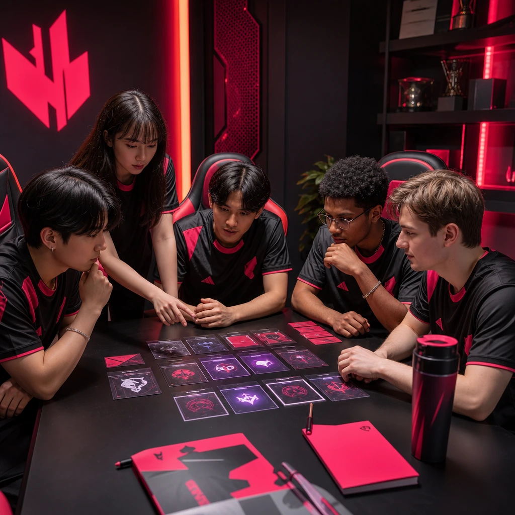 Confirm roles, schedules, eligibility, and expectations before entering a competitive bracket. League of Legends Community squad preparing for an amateur tournament together
